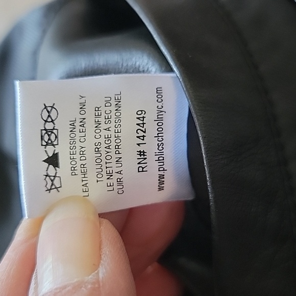 Public School New York Size M Leather Hooded Zip Front Jacket, NWOT - Picture 8 of 12